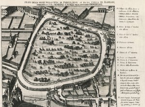 Oude indeling van Prato della Valle, grootste plein in Padua, Italië door School Italian