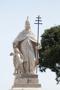 Standbeeld van Sint Sylvester, Mantua, Lombardije, Italië door School Italian