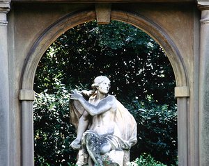 Standbeeld van Venus, in de tuinen van de Villa la Pietra
