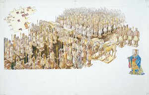 Terracotta leger in het graf van keizer Qin Shi Huang door School Italian