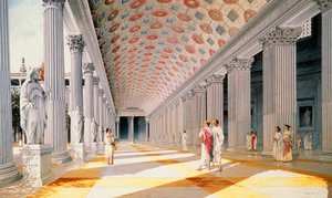 Forum van Trajanus - reconstructie van de zuilengalerij door School Italian