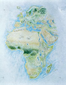 Ongemarkeerde kaart van Afrika en Europa