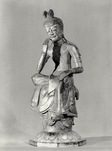 Bodhisattva zittend in een meditatieve houding door Japanese School