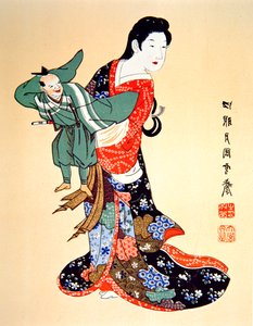 Cultuur van het oude Japan - een Bunraku-popspeler door School Japanese