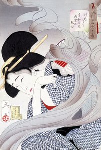 Japanse vrouw, Japanse prent