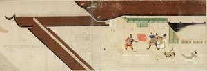 Geïllustreerd verhaal van de Heiji-opstand (1159-1160) (Keizerlijk bezoek aan Rokuhara) - Eerste rol door School Japanese