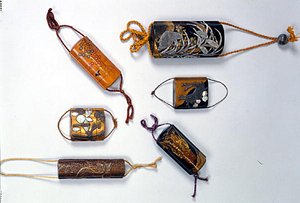 Zes inro, Edo-periode (1603-1868) 17e-18e eeuw