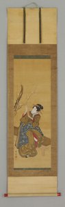 Ukiyoe, vrouw zittend op bank