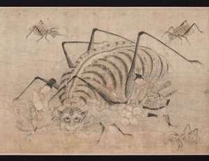 Yorimitsu doodt Tsuchigumo (demon spin) (detail)