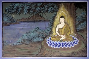 Het leven van Boeddha: Boeddha in meditatie - Yongju Tempel, Suwon regio, Zuid-Korea. door School Korean