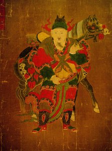 Boodschapper van de Hel met Paard, Schilderij op Henneprol, Joseon Periode (Choseon, Choson) (1392-1910), Korea. Seoul National Museum, Republiek Korea