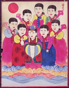 Pal Seonnyeo (natuurlijk pigment op papier)