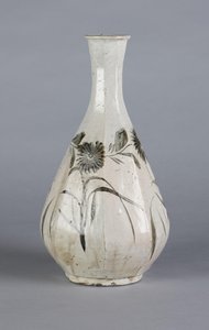 Vaas met chrysant en huisontwerp, Choson-dynastie