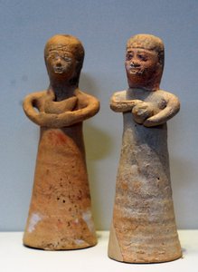 Vrouwen die offers brengen, uit Achziv, Noord-Israël, 8e-7e eeuw v.Chr.