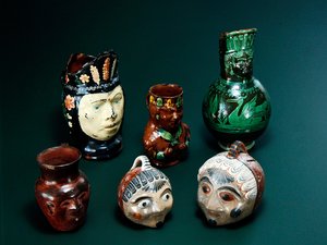Portretkannen, eind 19e eeuw tot 1930s door School Mexican