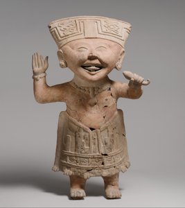 Lachend figuur, 7e-8e eeuw (keramiek) door School Mexican