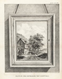 Kast voor het opbergen van sleutels verborgen in een schilderijlijst met landschap