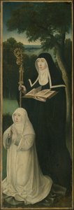 De heilige Gertrude van Nijvel en een augustijner kanunnikin door School Netherlandish