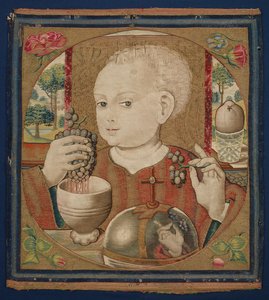 Het kind Jezus perst de wijn van de eucharistie, ca. 1500 door School Netherlandish