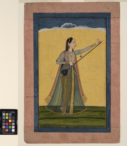 Een vrouw stemt haar tambura, ca. 1740