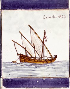 Voorstelling van een karveel van de Portugese vloot