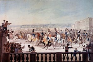Alexander I (1777-1825) op Parijs Place de la Concorde door School Russian