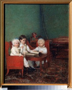 Kinderen in een interieur door School Russian