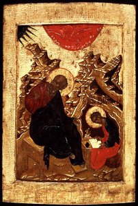 Icoon van St. Johannes de Evangelist en zijn discipel Prokhor