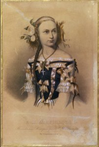 Portret van de Russische ballerina Elena Andreyanova
