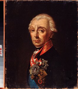 Portret van veldmaarschalk prins Alexander Suvorov door School Russian