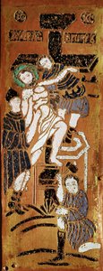 Russische kunst, de kruisiging, email uit de 16e eeuw Madrid, Museo Lázaro Galdiano door School Russian