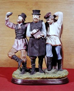 Drie dronken Moujiks, gemaakt door de Gardner-fabriek, Moskou, c.1860-70 door School Russian