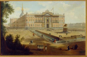 Uitzicht op het Michaelpaleis in Sint-Petersburg door School Russian