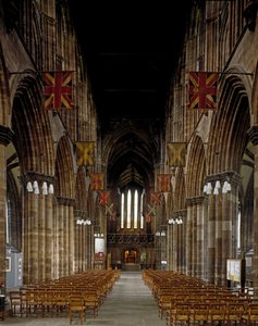 Gotische kunst: uitzicht op het interieur van de kathedraal van Glasgow. 12e eeuw. Schotland door Scottish School
