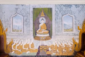 Fresco met een scène uit het leven van Boeddha, Wat Phra That Doi Suthep tempel