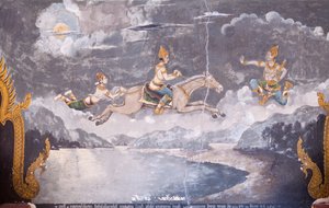Fresco met een scène uit het leven van Boeddha, Wat Phra That Doi Suthep tempel