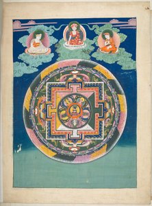 Een van 12 tekeningen die Tibetaanse godheden afbeelden door een Tibetaanse kunstenaar, waarschijnlijk in Lhasa, c.1800