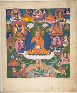 Een van 12 tekeningen die Tibetaanse godheden afbeelden door een Tibetaanse kunstenaar, waarschijnlijk in Lhasa, ca.1800 door School Tibetan
