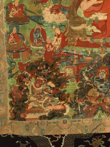 Detail van de Derde Panchen Lama Losan Penden Yeshe door School Tibetan