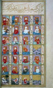 Turkse astrologie: de zeven planeten en de verschillende beroepen. Manuscript uit de Middeleeuwen, BN, Parijs