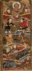 Koning Hang Trong, landbouwgenie, 70x35 papier, Hanoi Museum voor Schone Kunsten door School Vietnamese