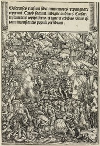 De tweede oorlog in Gelre, uit De triomfboog van Maximiliaan I door School of Albrecht Dürer
