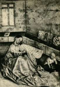 Madonna en kind in een interieur, begin 15e eeuw, 1943