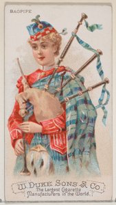 Doedelzak, uit de serie Muziekinstrumenten N82 voor Duke merk sigaretten, 1888 door Schumacher and Ettlinger