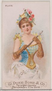 Fluit, uit de serie Muziekinstrumenten N82 voor Duke merk sigaretten, 1888 door Schumacher and Ettlinger