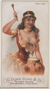 Tam Tam, uit de serie Muziekinstrumenten N82 voor Duke sigaretten, 1888