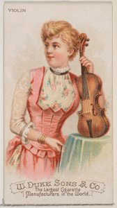 Viool, uit de serie Muziekinstrumenten N82 voor Duke sigaretten, 1888