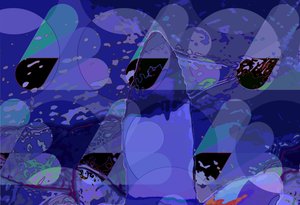 Waterlelie verticaal 1 abstract door Scott J. Davis