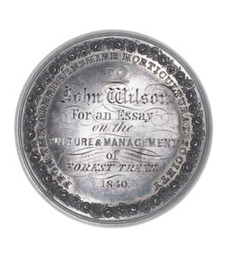 Aberdeenshire Tuinbouwvereniging Zilveren Prijs toegekend aan John Wilson voor een Essay over de Cultuur & Beheer van Bosbomen door Scottish School