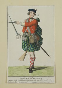 Malcolm McPherson, korporaal in het Black Watch Regiment, geëxecuteerd voor desertie, 1743 door Scottish School